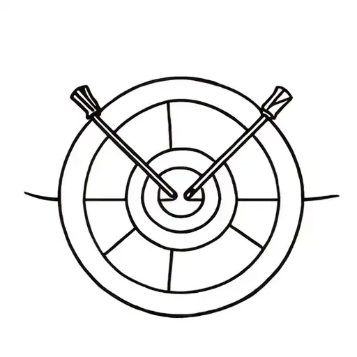 Dart Board With 2 Darts In The Triple Twenty And 1 In The Bullseye