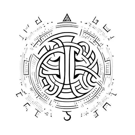 A Minimalist Tattoo Of A Nordic Rune Symbolizing Strength And Knowledge