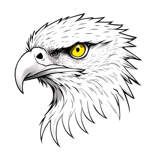 Eagle Head With Yellow Eyes