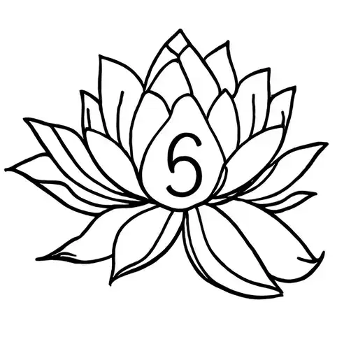 Lotus Flower With A Number Six Inside