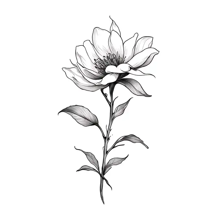 Magnolia Flower Down Spine