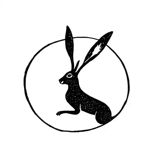 Black Hare Run Around An Empty Circle