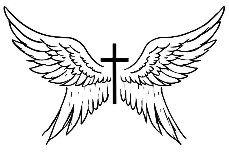 Christian Cross With Angel Wings