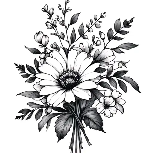 February March April Birth Flower Bouquet