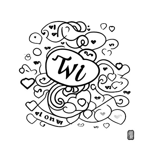 The Word Taiwan With Hearts And A Squiggly Line Underneath