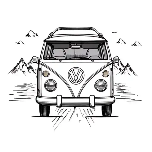 Volkswagen T1 With Mountains