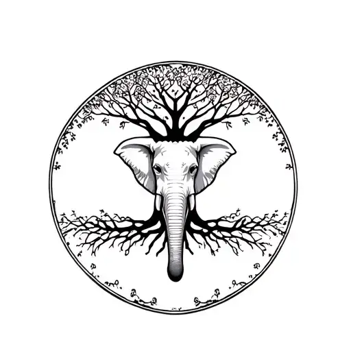 Tree Of Life With Elefant Head