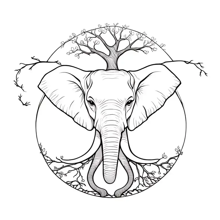 Tree Of Life With Elefant Head