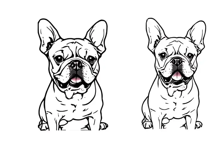 French Bulldog Smiling Outside