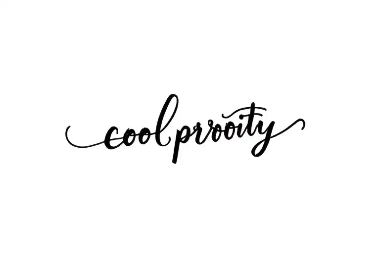Cool Priorty' Written In Cursive Font