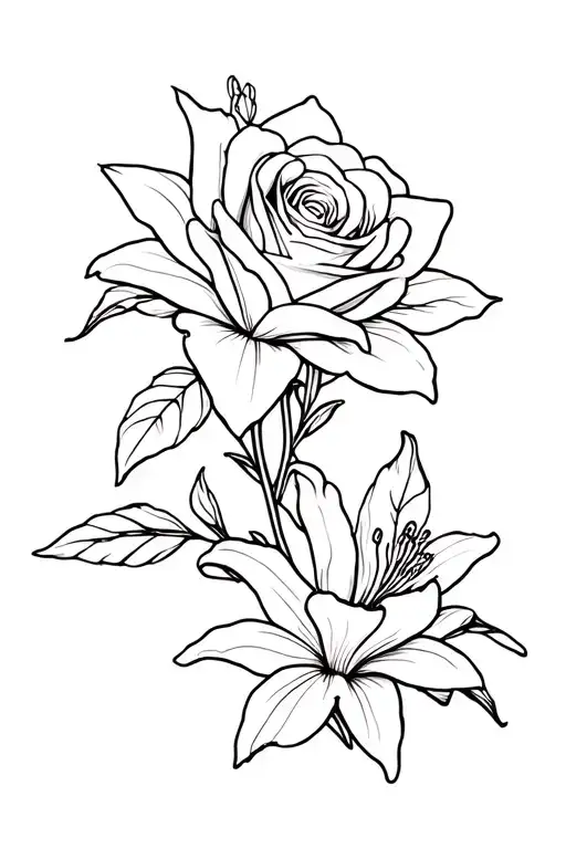 Roses With Lilies