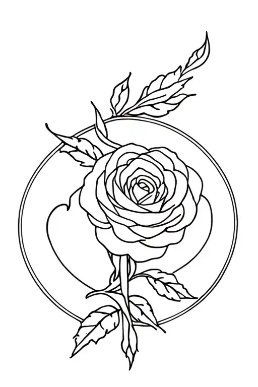 Leo Zodiac Sign And Rose Intertwined