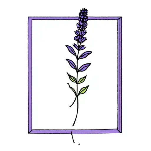 Lavender Flower Coming Out Of A Rectangle
