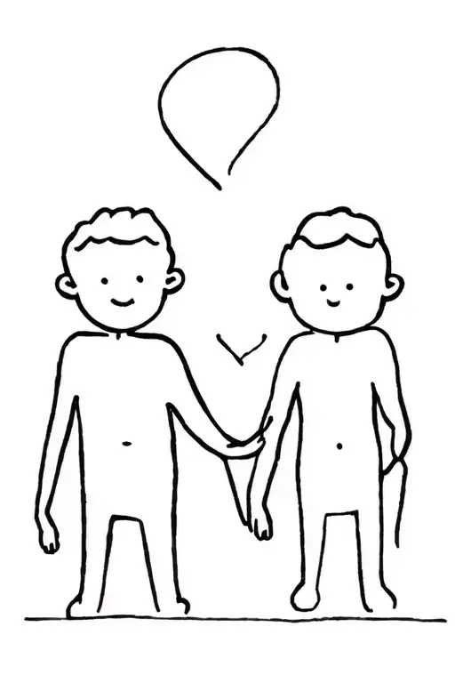 Dad And Two Sons Always Staying Together Symbolizing