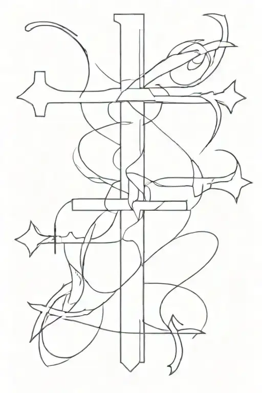 Cross War Like Tatto