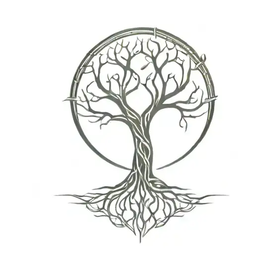 Tree Of Life Celtic Tattoo With A Cyber Punk Twist