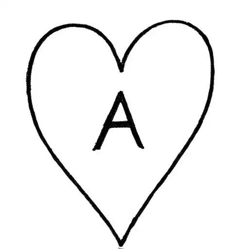 Heart With Initial A Minimalist