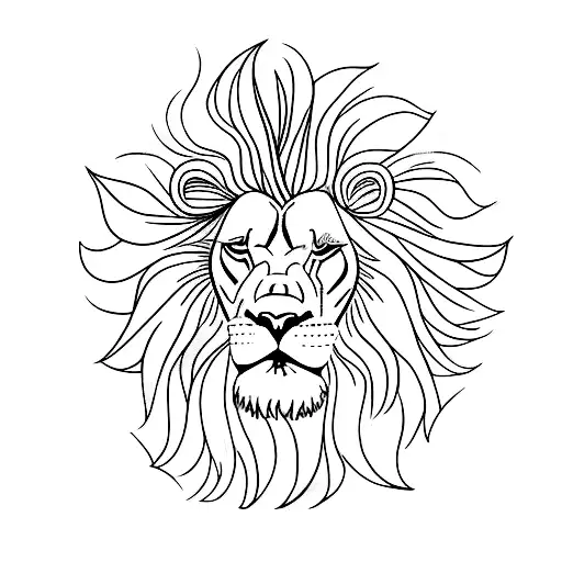 Male Lion With Sun