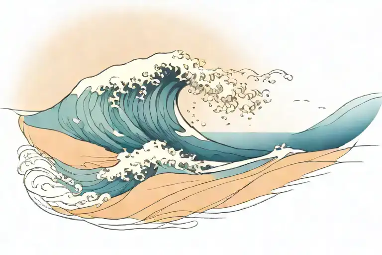 Blue Ocean Wave Forming The Shape