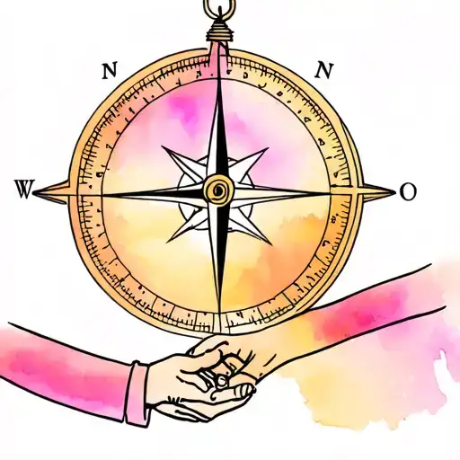 Compass With Daughter Holding Hands