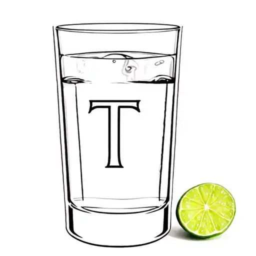 Vodka Shot With Lime And Hidden Tt Initials