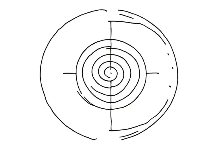 Line Tattoo Cross Section Representing Gemini Sign
