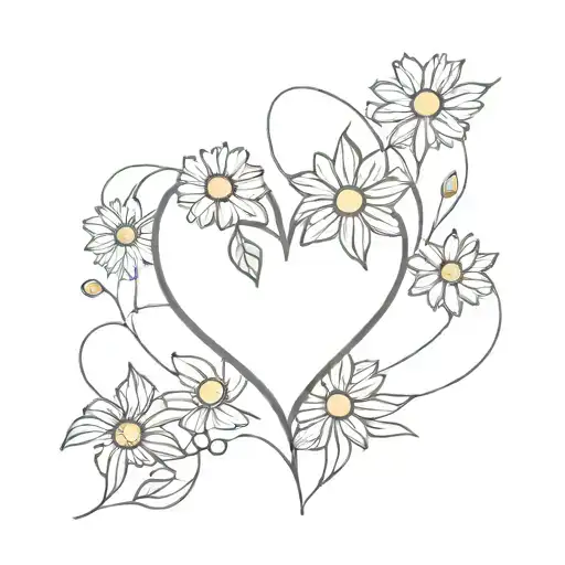 Real Heart In Daisies