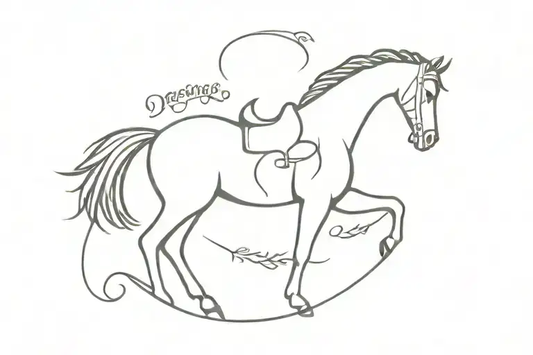 Dressage Word Fine Line Tattoo D And R Big Buchstaben