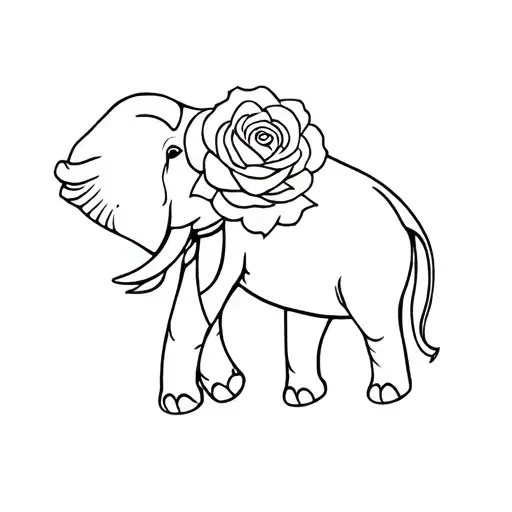 Elephant And Rose