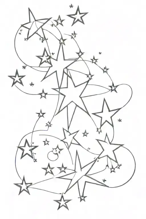 Stars And Patterns Coming From Them