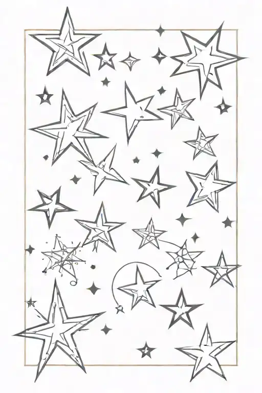 Stars And Patterns Coming From Them