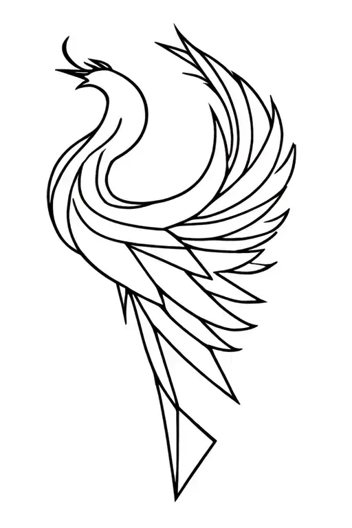 Geometric Phoenix Bird