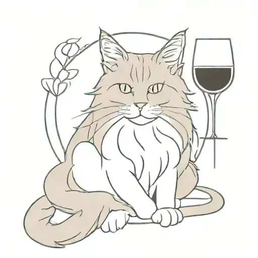 Grey Maine Coon Wine And Spaghetti