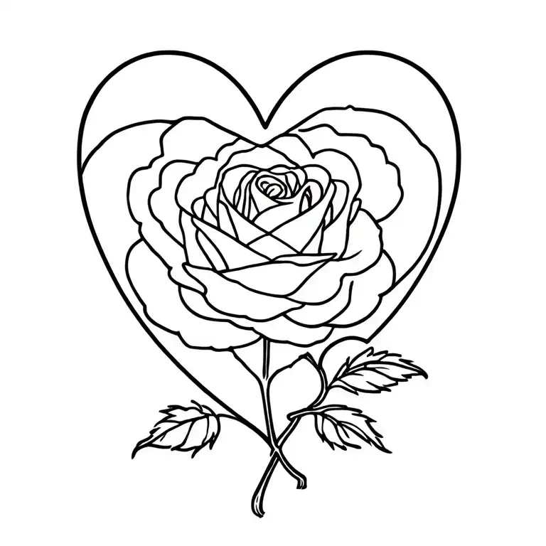 Heart And Single Rose