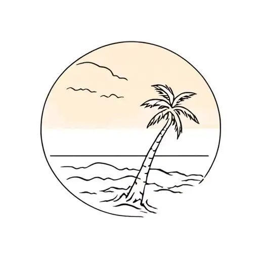 Maui Hawaii Palm Tree Silhouette