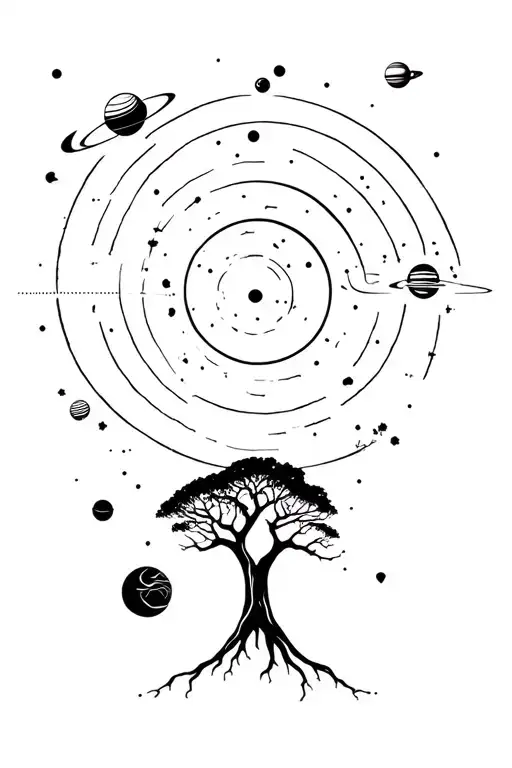 Solar System And Tree
