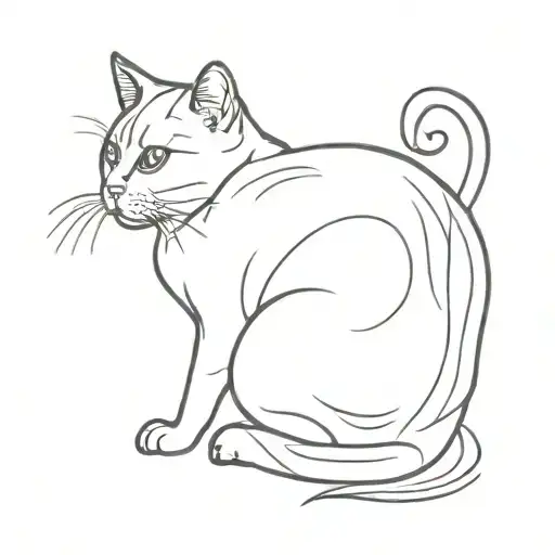 Tortoiseshell Cat Sitting Facing Forward