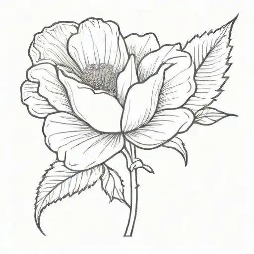 November Birth Flower Line Art With And E In The Stem