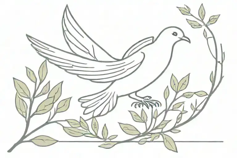 Dove For Holy Spirit With Olive Branches
