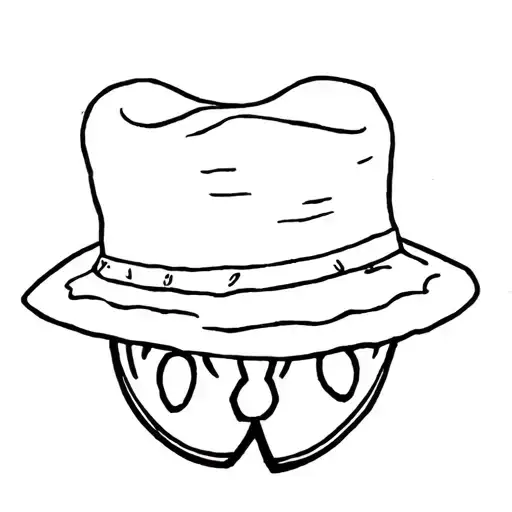 One Piece Luffys Straw Hat Tattoo Outlines
