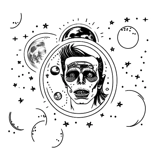 A Tattoo For A Moon Child Who Loves The Moon Landing And David Bowie