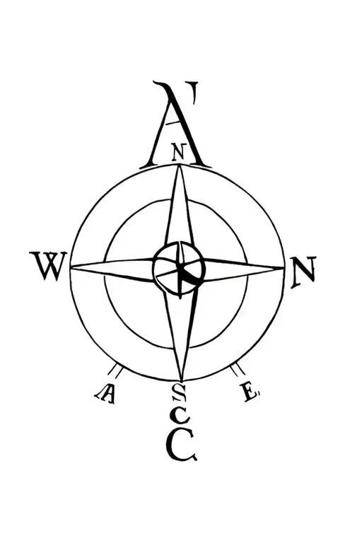 Compass With The Initials A I E C