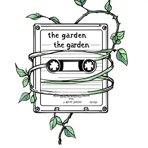 Cassette Tape With The Words The Garden On It And A Vine Wrapped Around It