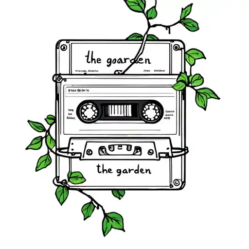 Cassette Tape With The Words The Garden On It And A Vine Wrapped Around It