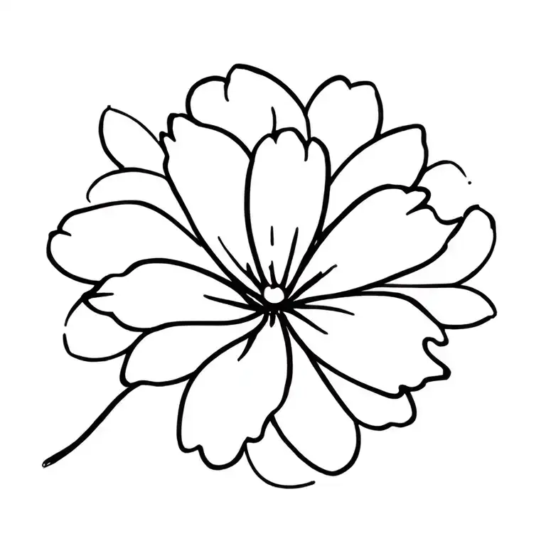 Fine Line Art Flower