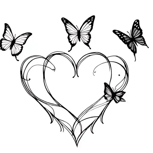 Hearts Butterflies Forming The Shape