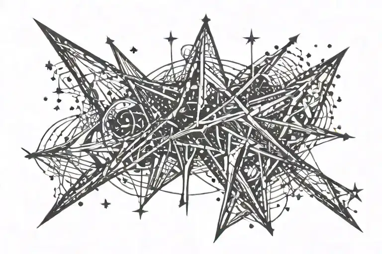 Sagittarius Constellation Intertwined With Shooting Stars