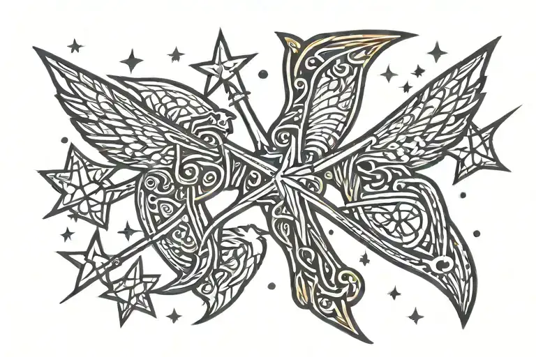 Sagittarius Intertwined With Shooting Stars