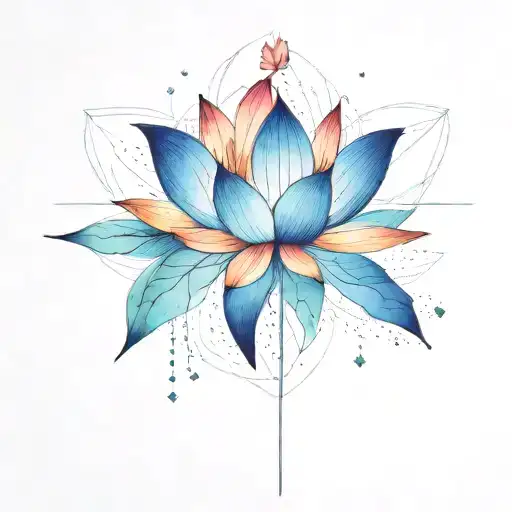 Space And Blooming Lotus Flower