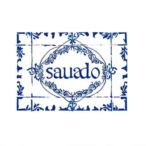 Portuguese Tiles And Saudade Inscription